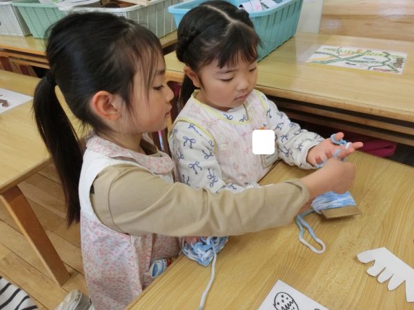 森組　指編みブーム　１月３０日